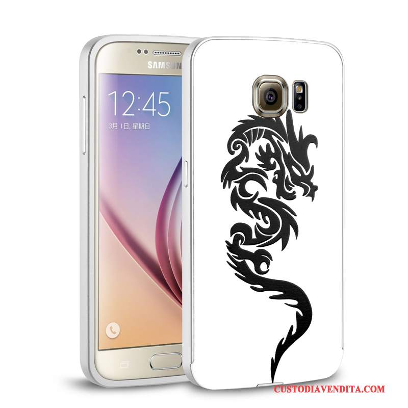 Custodia Samsung Galaxy S6 Edge Protezione Argento Specchio, Cover Samsung Galaxy S6 Edge Difficile Anti-caduta