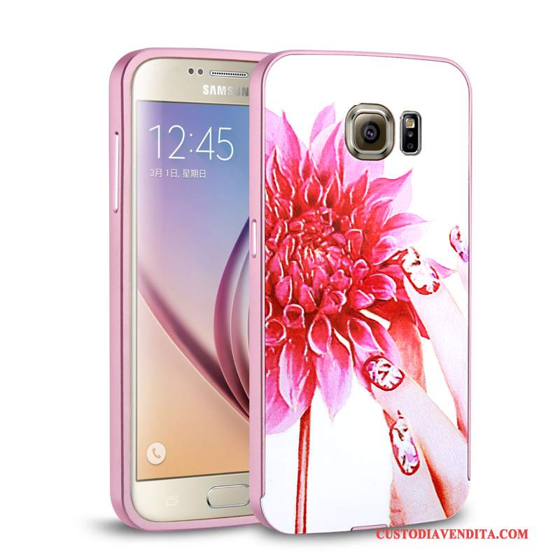 Custodia Samsung Galaxy S6 Edge Protezione Argento Specchio, Cover Samsung Galaxy S6 Edge Difficile Anti-caduta