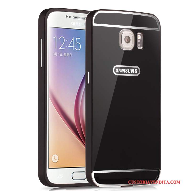 Custodia Samsung Galaxy S6 Edge Protezione Argento Specchio, Cover Samsung Galaxy S6 Edge Difficile Anti-caduta