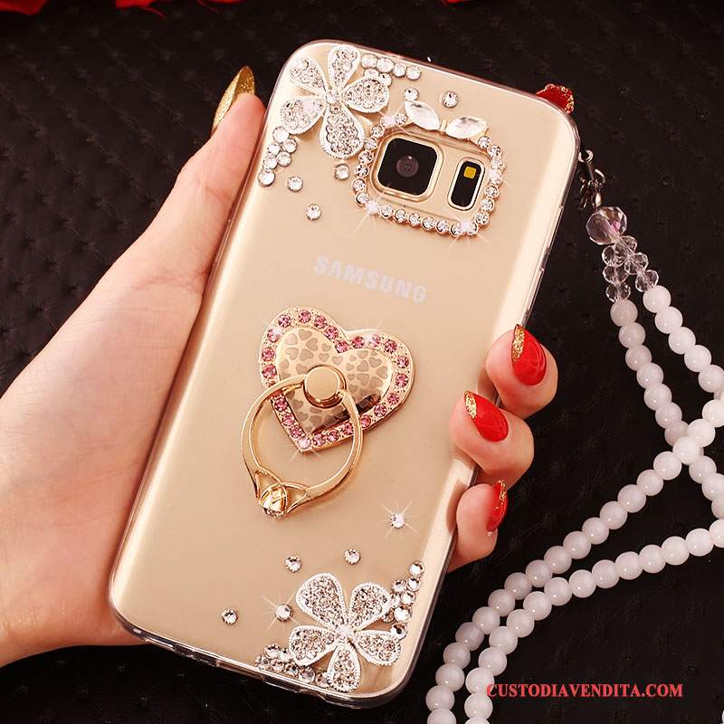 Custodia Samsung Galaxy S6 Edge + Protezione Grandetelefono, Cover Samsung Galaxy S6 Edge + Oro