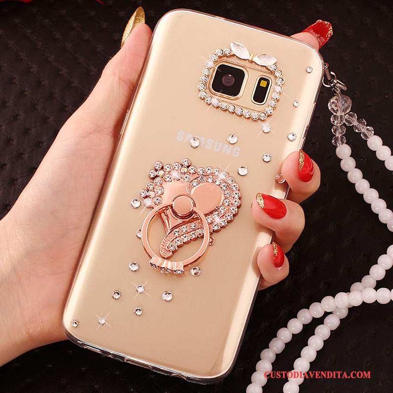 Custodia Samsung Galaxy S6 Edge + Protezione Grandetelefono, Cover Samsung Galaxy S6 Edge + Oro