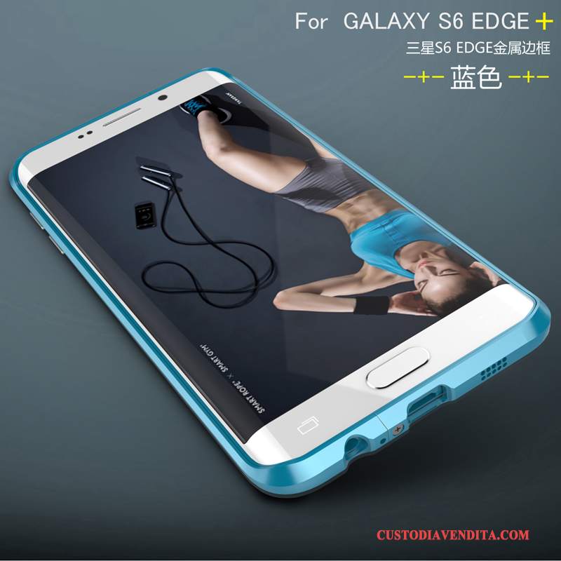 Custodia Samsung Galaxy S6 Edge + Protezione Metallo Telaio, Cover Samsung Galaxy S6 Edge + Telefono Argento