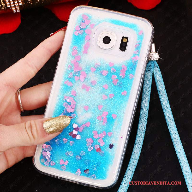 Custodia Samsung Galaxy S6 Edge Protezione Morbido Blu, Cover Samsung Galaxy S6 Edge Sabbie Mobilitelefono