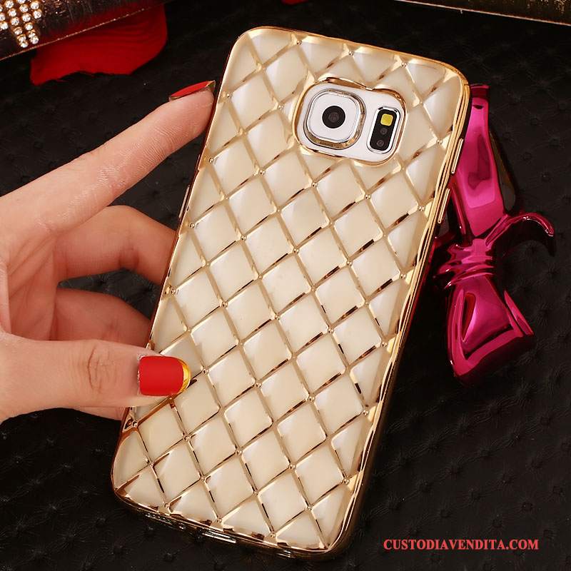 Custodia Samsung Galaxy S6 Edge Protezione Oro Ring, Cover Samsung Galaxy S6 Edge Strass Sottile