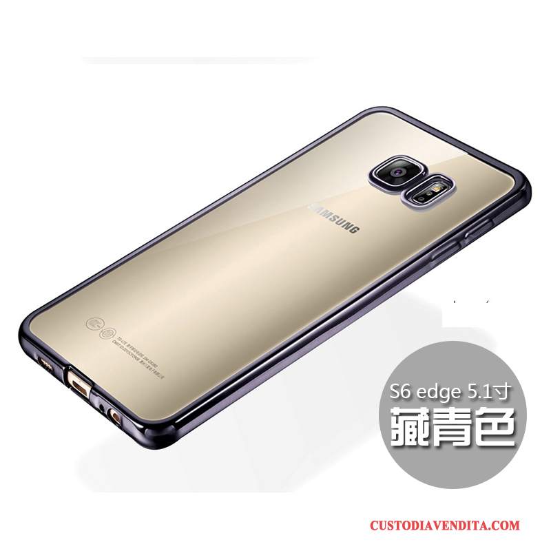 Custodia Samsung Galaxy S6 Edge Silicone Anti-caduta Sottile, Cover Samsung Galaxy S6 Edge Protezione Morbido Oro