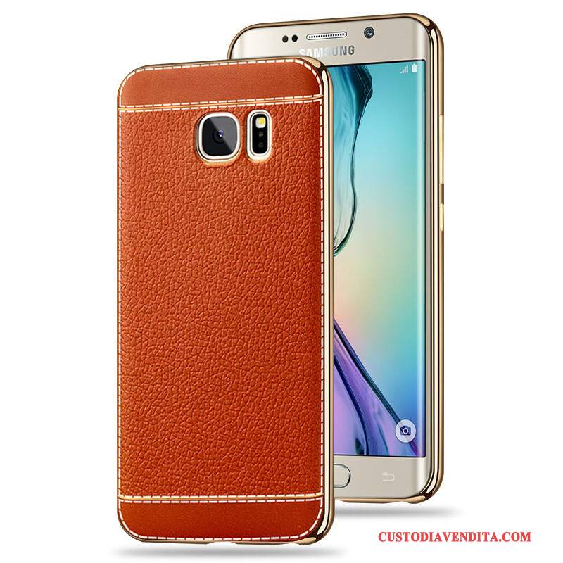 Custodia Samsung Galaxy S6 Edge Silicone Placcatura Modello, Cover Samsung Galaxy S6 Edge Protezione Rosso Anti-caduta