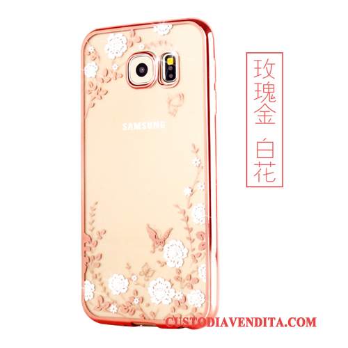 Custodia Samsung Galaxy S6 Edge + Silicone Ring Oro, Cover Samsung Galaxy S6 Edge + Protezione Morbidotelefono