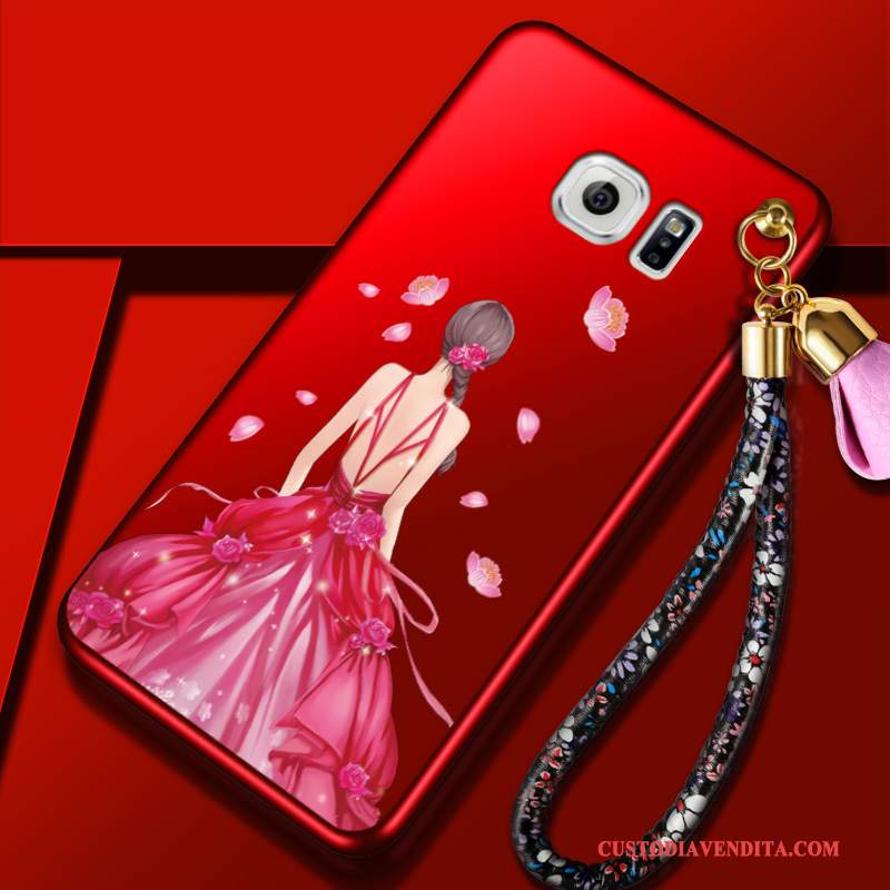 Custodia Samsung Galaxy S6 Edge + Silicone Telefono Morbido, Cover Samsung Galaxy S6 Edge + Protezione Anti-caduta Rosso