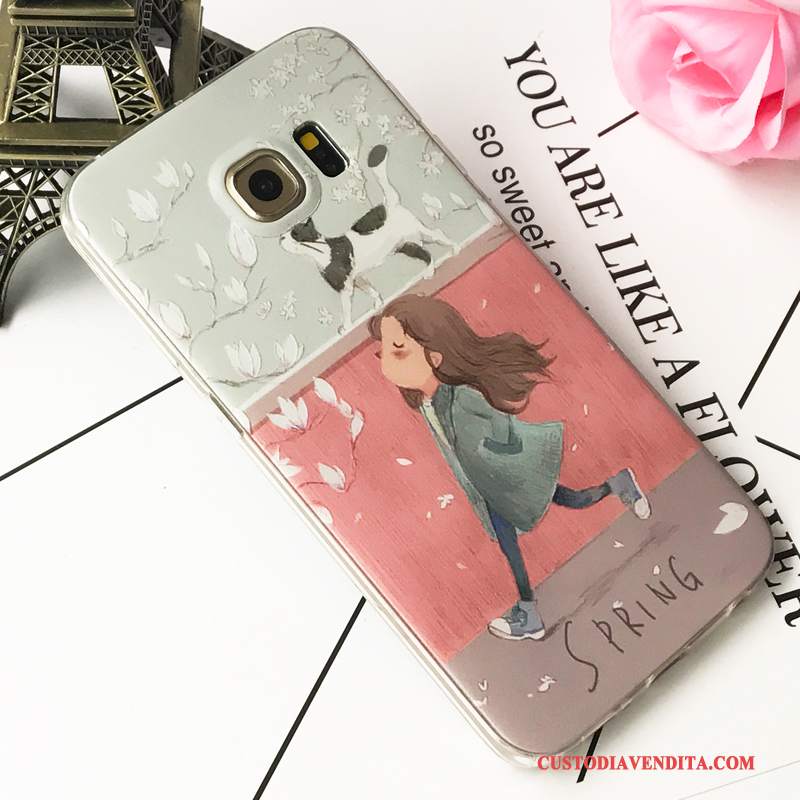 Custodia Samsung Galaxy S6 Edge Silicone Telefono Tendenza, Cover Samsung Galaxy S6 Edge Creativo Anti-caduta Porpora