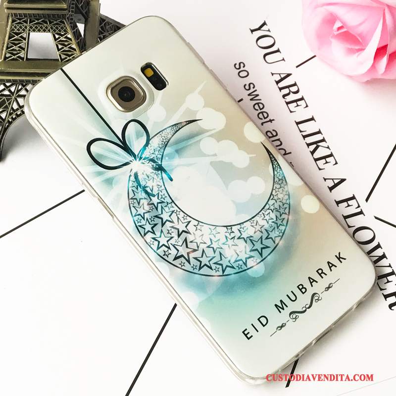 Custodia Samsung Galaxy S6 Edge Silicone Telefono Tendenza, Cover Samsung Galaxy S6 Edge Creativo Anti-caduta Porpora