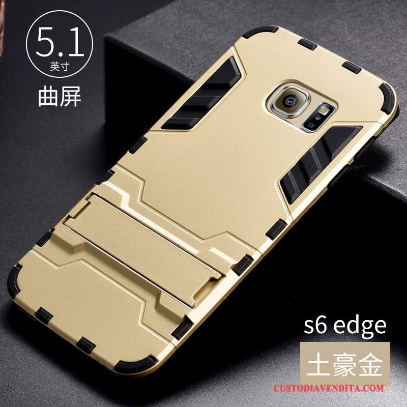 Custodia Samsung Galaxy S6 Edge Silicone Tendenza Verde, Cover Samsung Galaxy S6 Edge Protezione Anti-caduta Cool