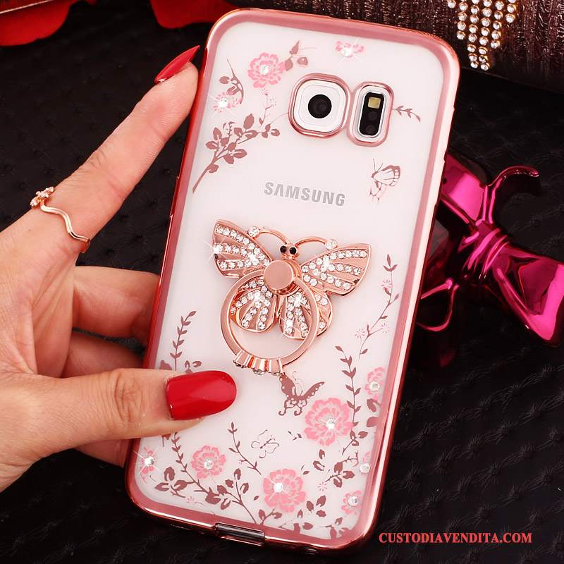 Custodia Samsung Galaxy S6 Edge Strass Blu, Cover Samsung Galaxy S6 Edge Cartone Animato