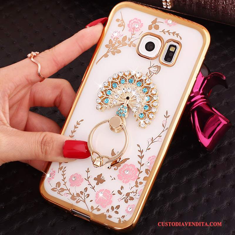 Custodia Samsung Galaxy S6 Edge Strass Blu, Cover Samsung Galaxy S6 Edge Cartone Animato