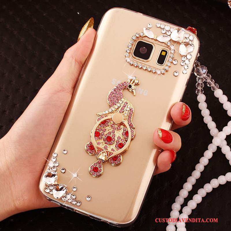 Custodia Samsung Galaxy S6 Edge Strass Telefono Tendenza, Cover Samsung Galaxy S6 Edge Protezione Oro