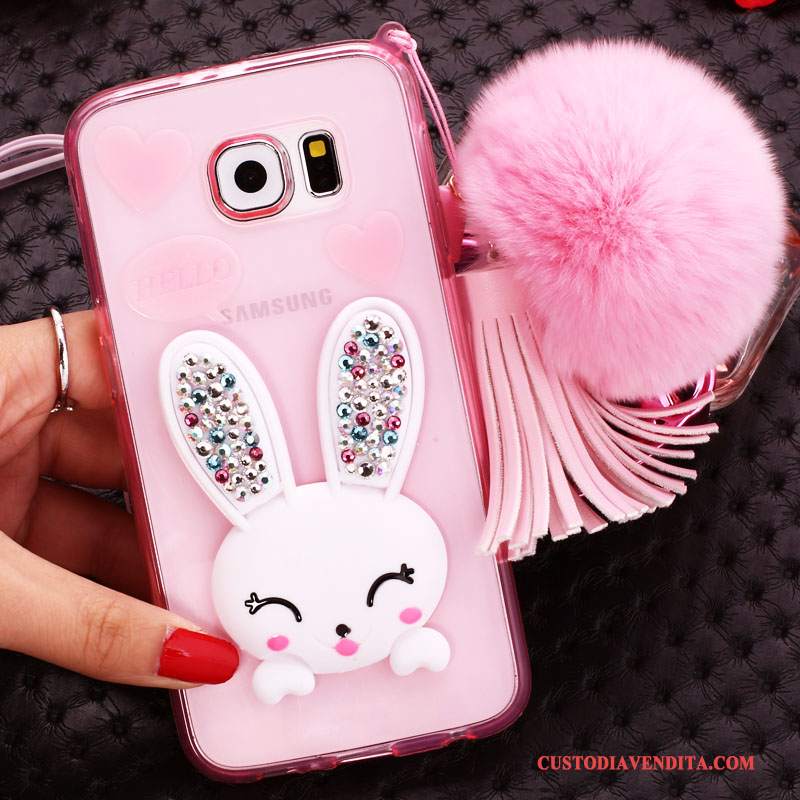 Custodia Samsung Galaxy S6 Edge + Strass Verdetelefono, Cover Samsung Galaxy S6 Edge + Cartone Animato