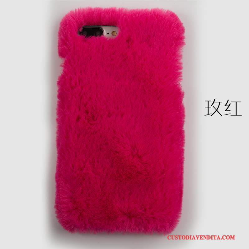 Custodia Samsung Galaxy S6 Edge + Telefono Morbido, Cover Samsung Galaxy S6 Edge + Pelliccia Di Coniglio Rosa