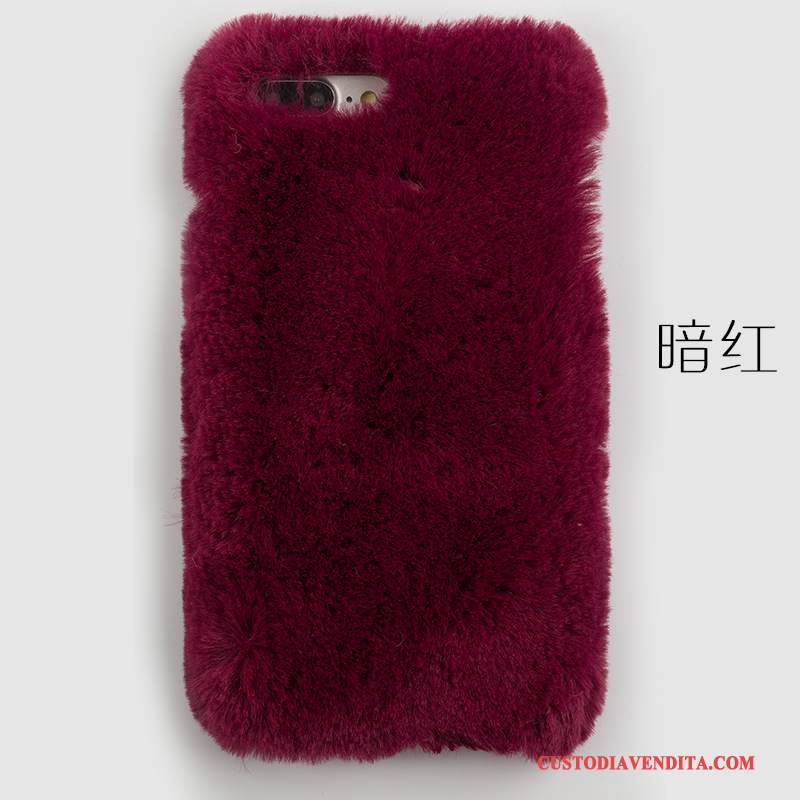 Custodia Samsung Galaxy S6 Edge + Telefono Morbido, Cover Samsung Galaxy S6 Edge + Pelliccia Di Coniglio Rosa