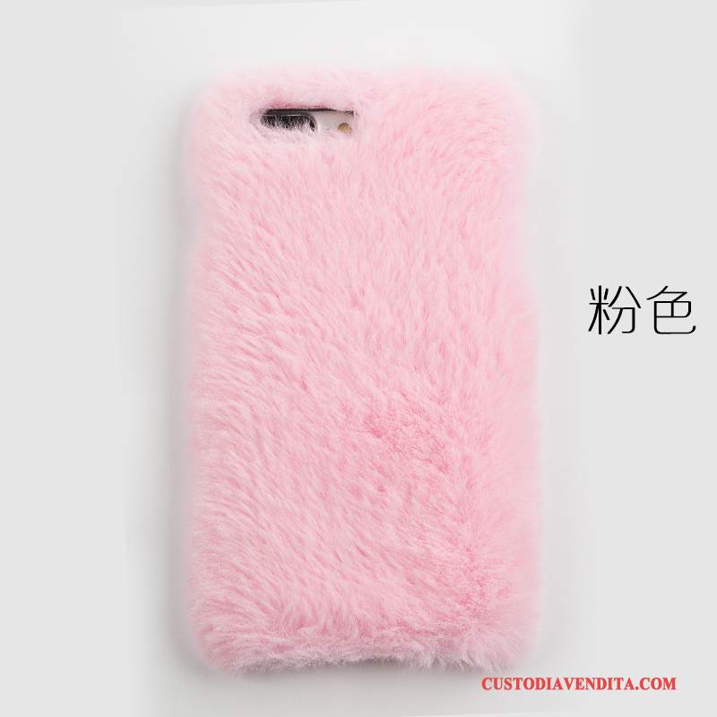 Custodia Samsung Galaxy S6 Edge + Telefono Morbido, Cover Samsung Galaxy S6 Edge + Pelliccia Di Coniglio Rosa