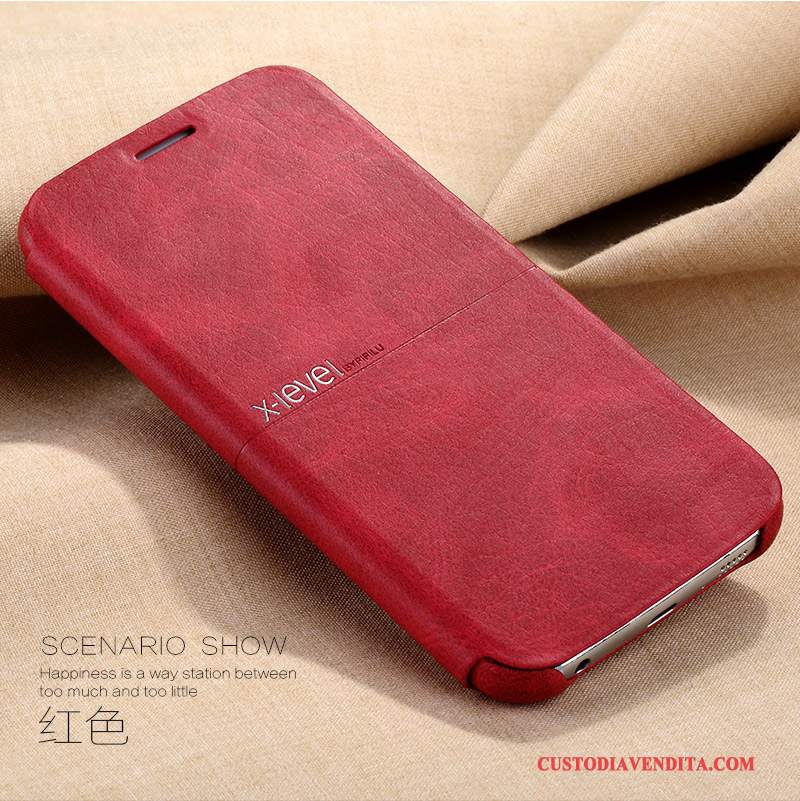 Custodia Samsung Galaxy S6 Folio Anti-caduta Affari, Cover Samsung Galaxy S6 Pelle Cachi Sottile