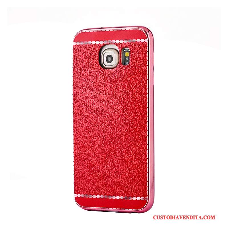 Custodia Samsung Galaxy S6 Pelle Affari Rosso, Cover Samsung Galaxy S6 Protezione Telefono Tendenza