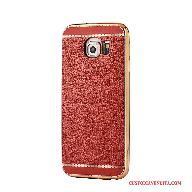 Custodia Samsung Galaxy S6 Pelle Affari Rosso, Cover Samsung Galaxy S6 Protezione Telefono Tendenza