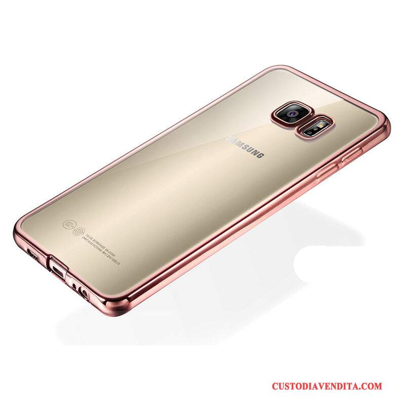 Custodia Samsung Galaxy S6 Silicone Morbido Trasparente, Cover Samsung Galaxy S6 Protezione Rosa Anti-caduta