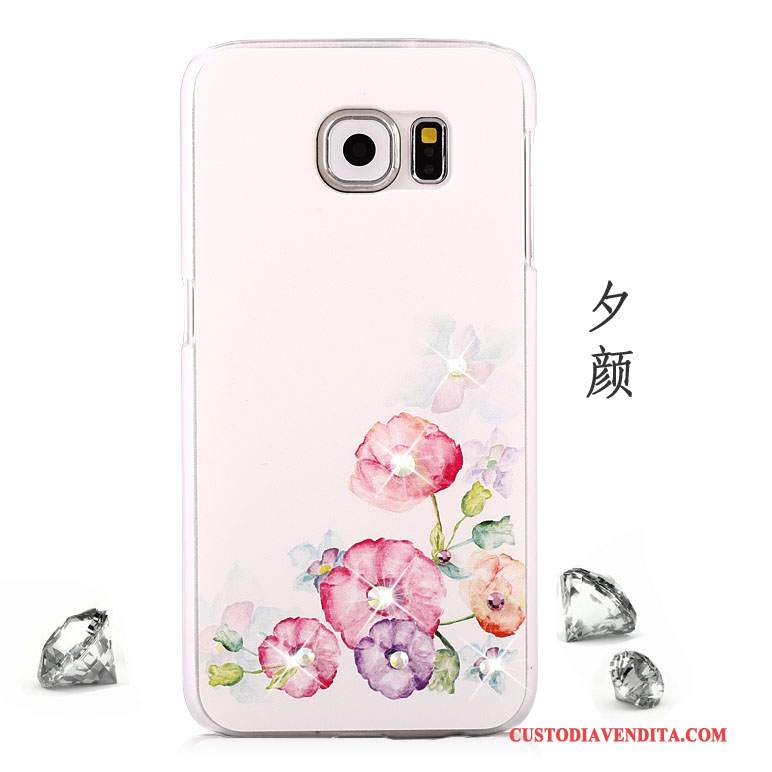 Custodia Samsung Galaxy S6 Strass Anti-cadutatelefono, Cover Samsung Galaxy S6 Colore Tendenza Porpora