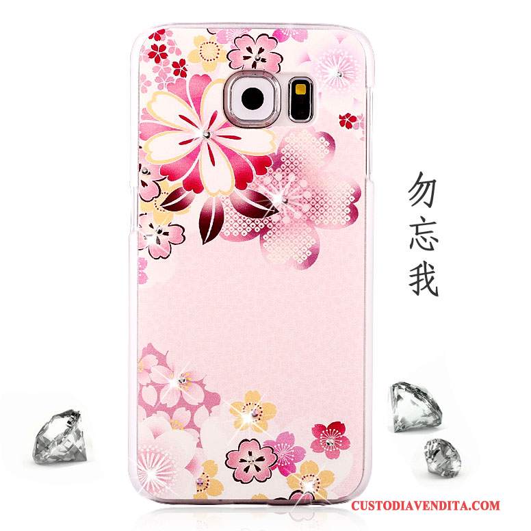 Custodia Samsung Galaxy S6 Strass Anti-cadutatelefono, Cover Samsung Galaxy S6 Colore Tendenza Porpora