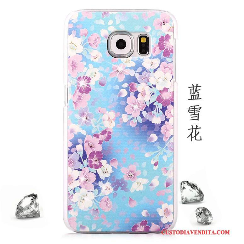 Custodia Samsung Galaxy S6 Strass Anti-cadutatelefono, Cover Samsung Galaxy S6 Colore Tendenza Porpora