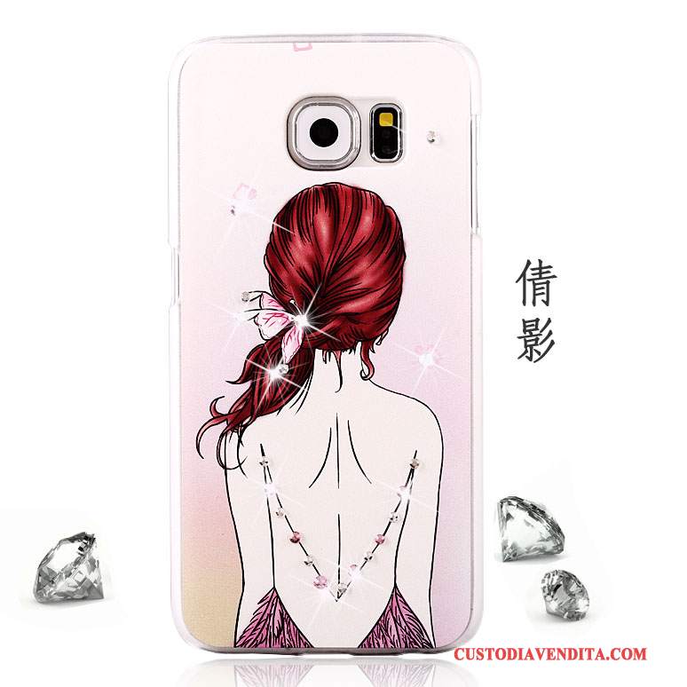 Custodia Samsung Galaxy S6 Strass Anti-cadutatelefono, Cover Samsung Galaxy S6 Colore Tendenza Porpora