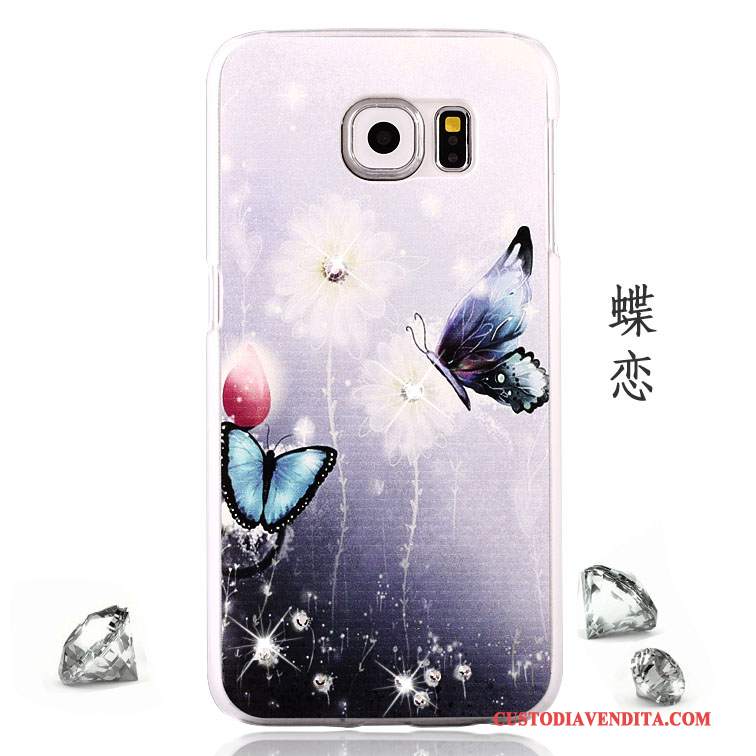 Custodia Samsung Galaxy S6 Strass Anti-cadutatelefono, Cover Samsung Galaxy S6 Colore Tendenza Porpora