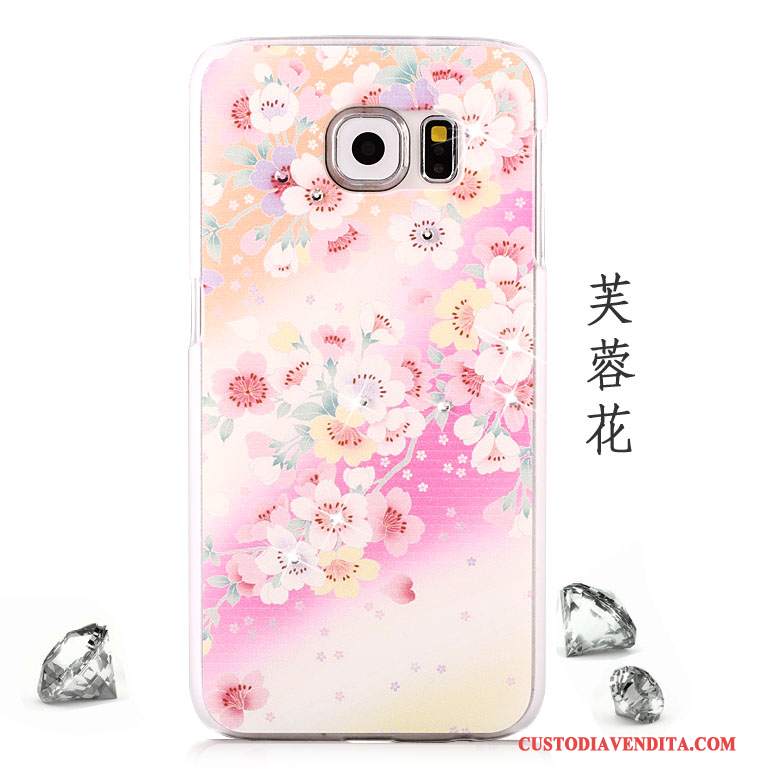 Custodia Samsung Galaxy S6 Strass Anti-cadutatelefono, Cover Samsung Galaxy S6 Colore Tendenza Porpora