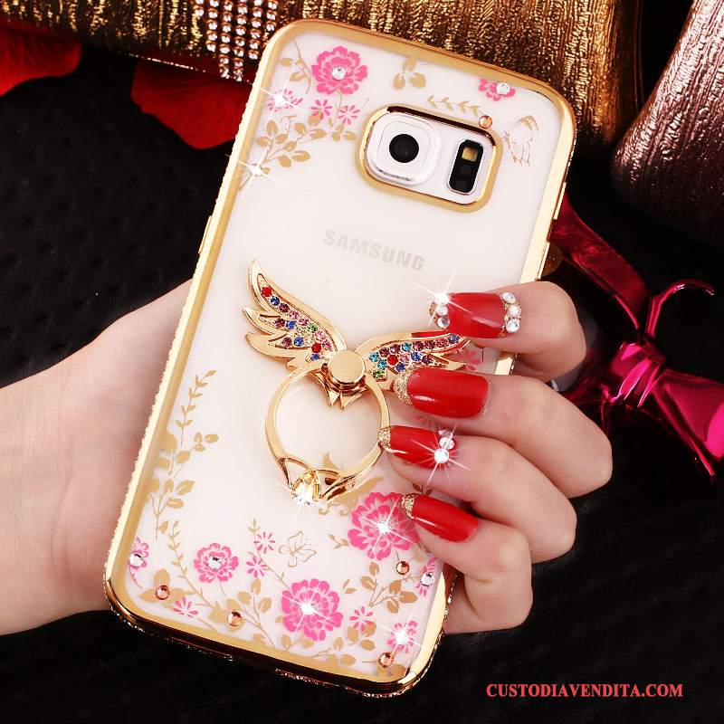 Custodia Samsung Galaxy S6 Strass Tutto Incluso Morbido, Cover Samsung Galaxy S6 Protezione Rosatelefono