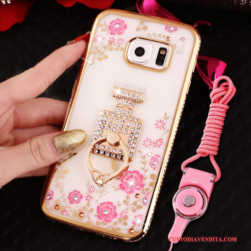 Custodia Samsung Galaxy S6 Strass Tutto Incluso Morbido, Cover Samsung Galaxy S6 Protezione Rosatelefono