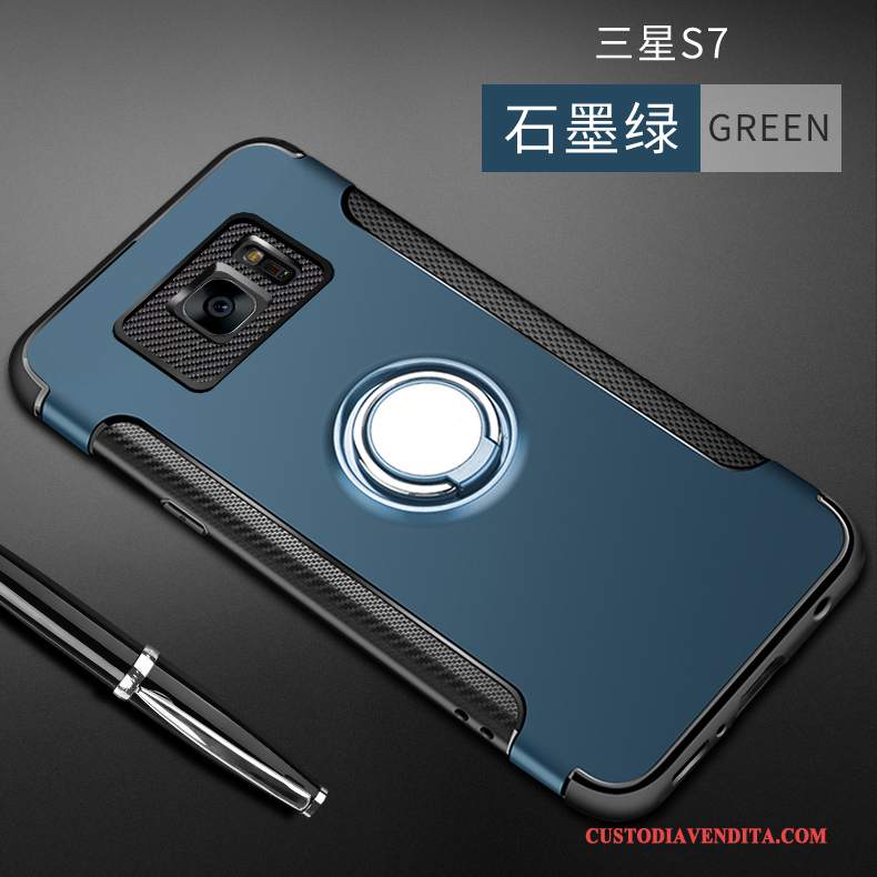 Custodia Samsung Galaxy S7 Creativo Argentotelefono, Cover Samsung Galaxy S7 Silicone Ring Grigio