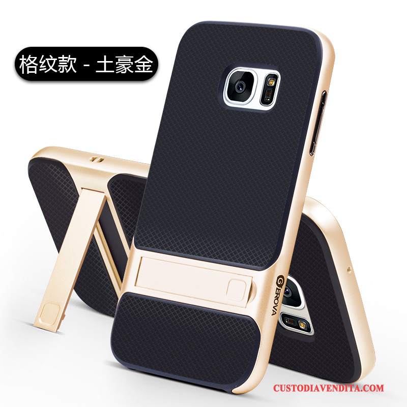 Custodia Samsung Galaxy S7 Creativo Oro Supporto, Cover Samsung Galaxy S7 Protezione Morbidotelefono