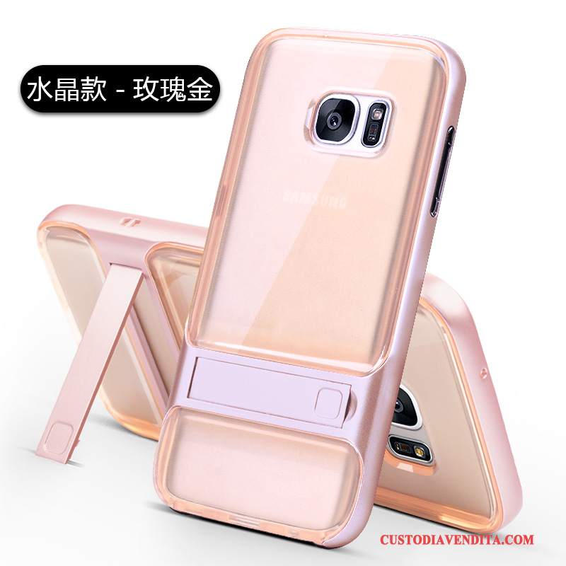 Custodia Samsung Galaxy S7 Creativo Oro Supporto, Cover Samsung Galaxy S7 Protezione Morbidotelefono