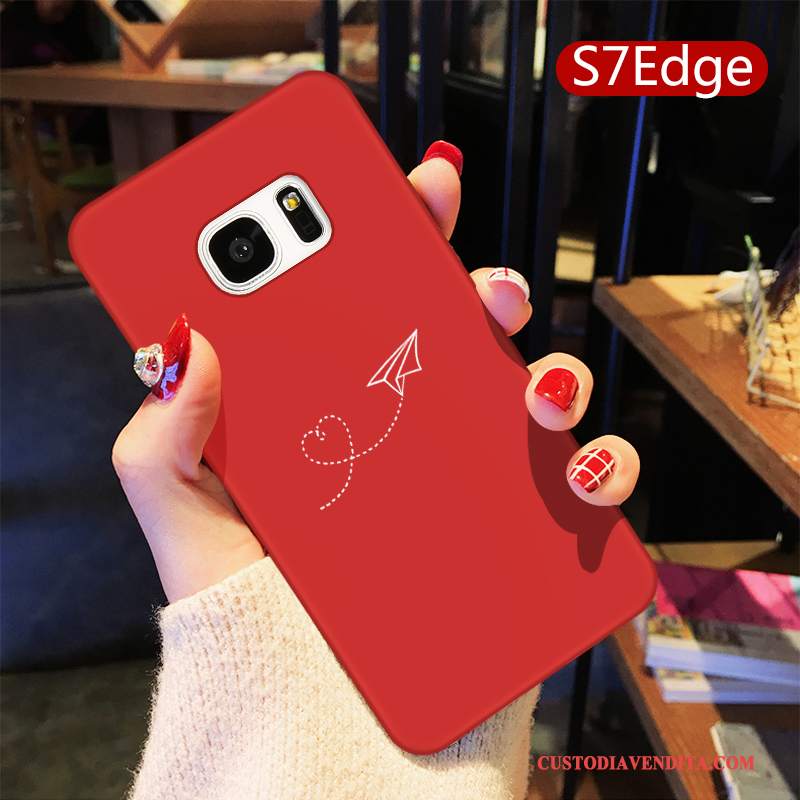 Custodia Samsung Galaxy S7 Edge Cartone Animato Rossotelefono, Cover Samsung Galaxy S7 Edge Silicone Morbido Tutto Incluso