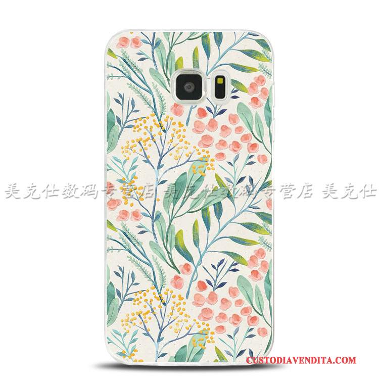 Custodia Samsung Galaxy S7 Edge Colore Fiori Uccello, Cover Samsung Galaxy S7 Edge Protezione Telefono Morbido