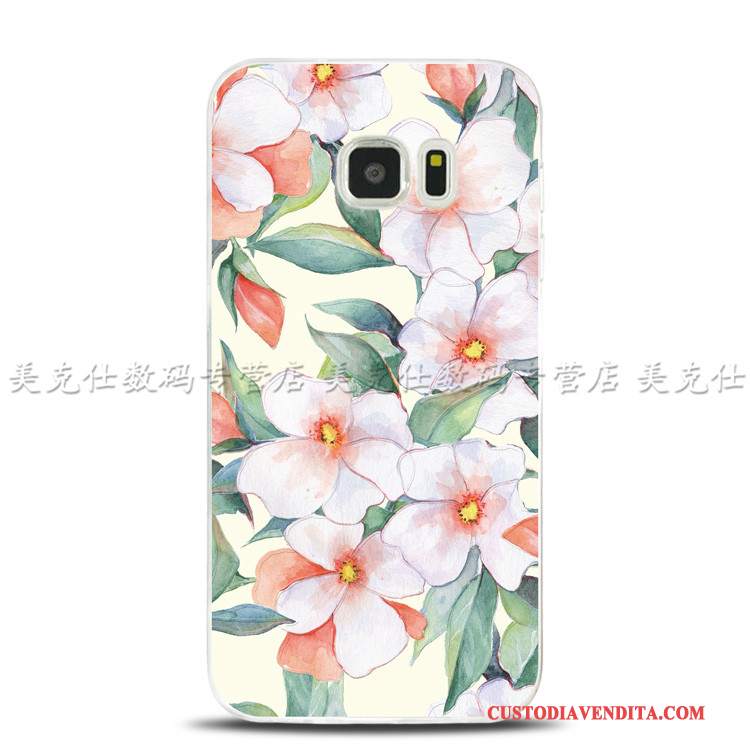 Custodia Samsung Galaxy S7 Edge Colore Fiori Uccello, Cover Samsung Galaxy S7 Edge Protezione Telefono Morbido