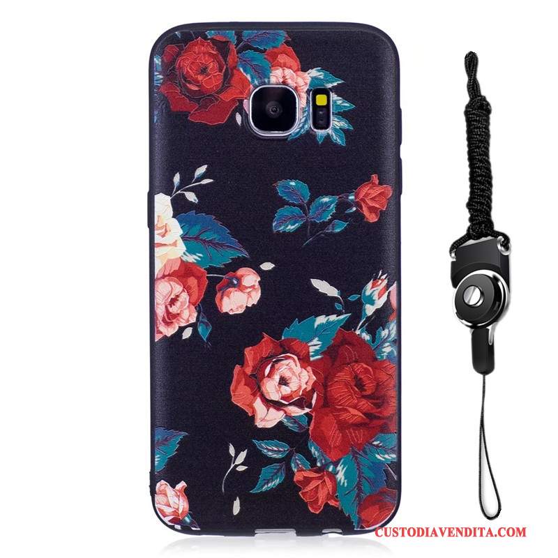 Custodia Samsung Galaxy S7 Edge Colore Rosa Morbido, Cover Samsung Galaxy S7 Edge Goffratura Macchiatitelefono