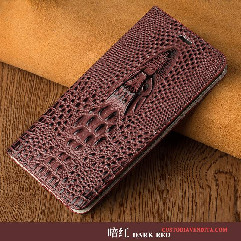 Custodia Samsung Galaxy S7 Edge Creativo Modello Coccodrillo Rosso, Cover Samsung Galaxy S7 Edge Pelle Telefono Lusso