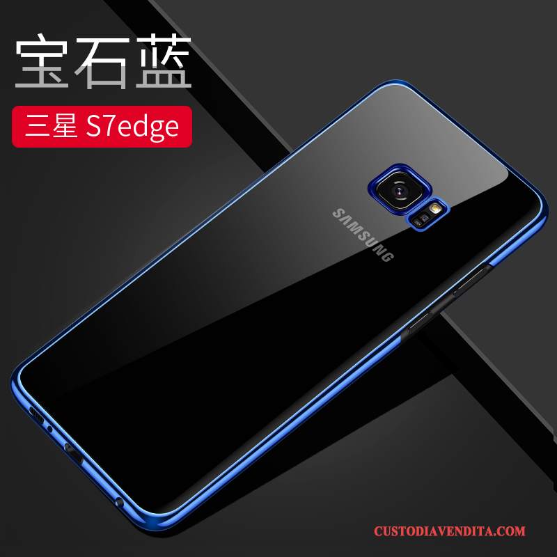 Custodia Samsung Galaxy S7 Edge Creativo Tutto Inclusotelefono, Cover Samsung Galaxy S7 Edge Blu Trasparente