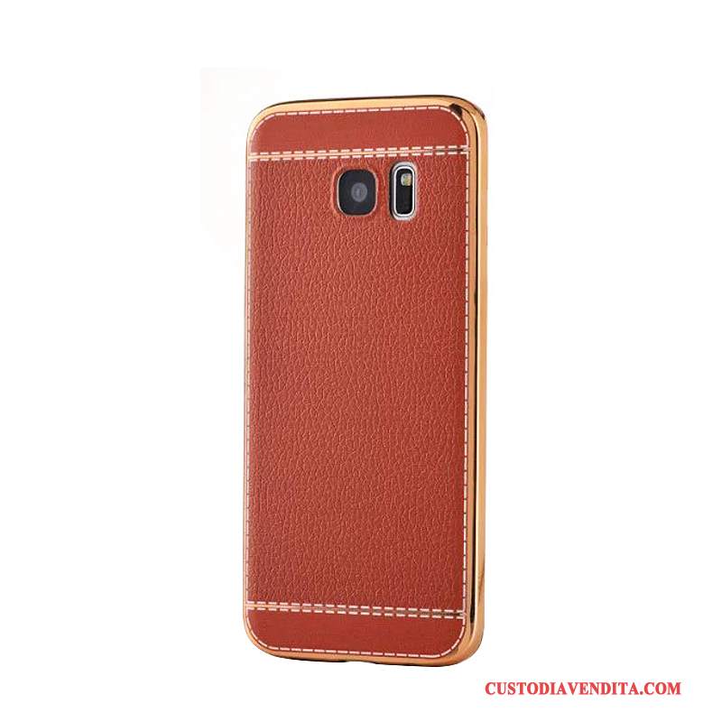 Custodia Samsung Galaxy S7 Edge Pelle Affari Placcatura, Cover Samsung Galaxy S7 Edge Protezione Tendenza Morbido