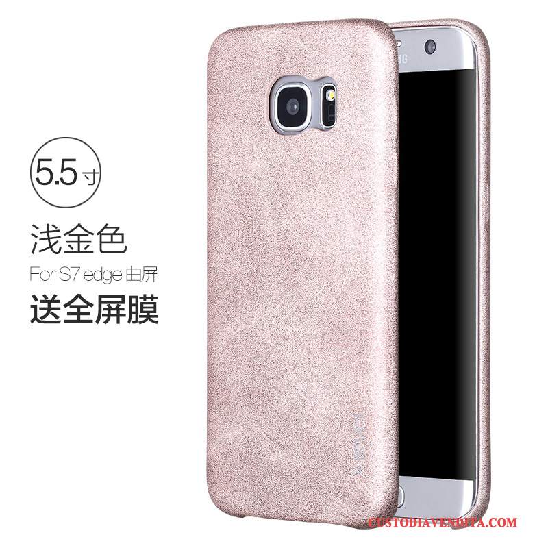 Custodia Samsung Galaxy S7 Edge Pelle Telefono Coperchio Posteriore, Cover Samsung Galaxy S7 Edge Protezione Chiaro Sottile