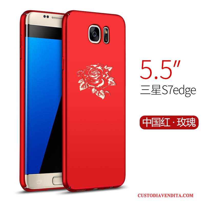 Custodia Samsung Galaxy S7 Edge Protezione Macchiatitelefono, Cover Samsung Galaxy S7 Edge Rosso Tendenza