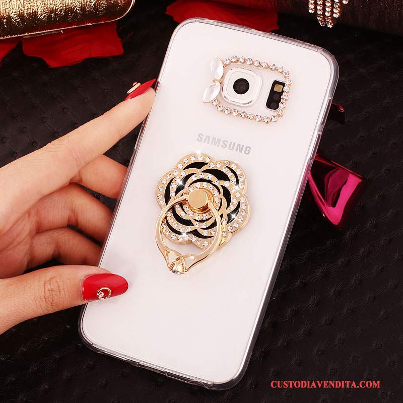 Custodia Samsung Galaxy S7 Edge Protezione Ring Sottili, Cover Samsung Galaxy S7 Edge Strass Rosso