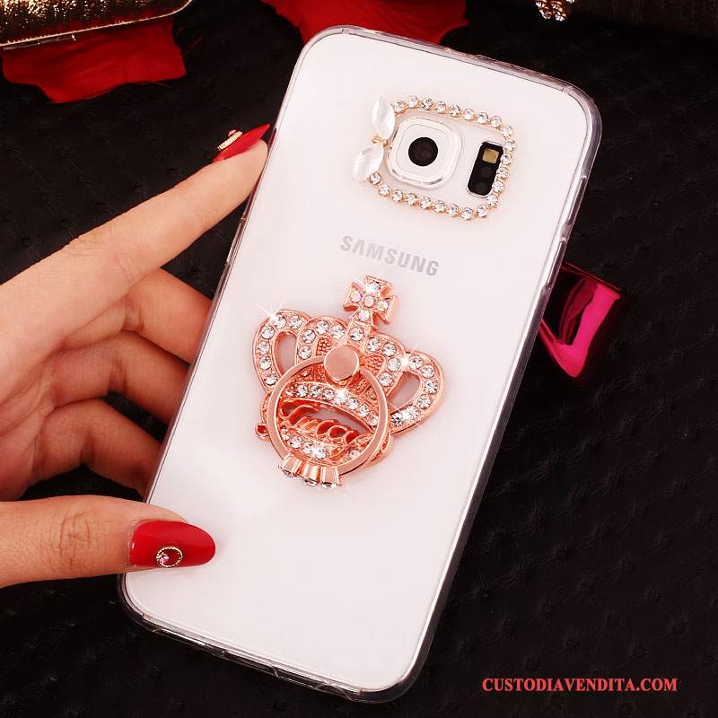 Custodia Samsung Galaxy S7 Edge Protezione Ring Sottili, Cover Samsung Galaxy S7 Edge Strass Rosso