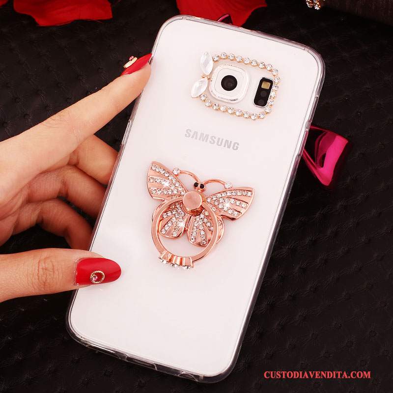 Custodia Samsung Galaxy S7 Edge Protezione Ring Sottili, Cover Samsung Galaxy S7 Edge Strass Rosso