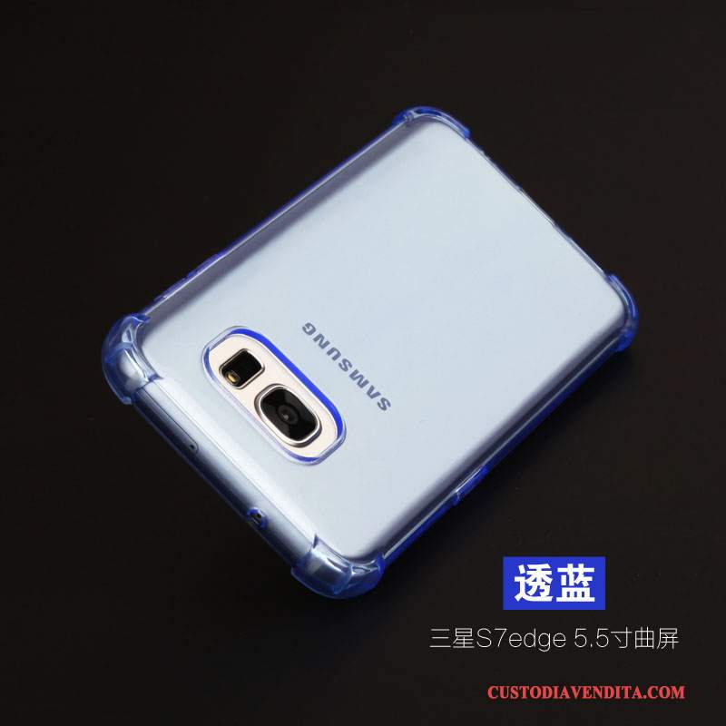 Custodia Samsung Galaxy S7 Edge Silicone Anti-caduta Tutto Incluso, Cover Samsung Galaxy S7 Edge Protezione Argento Gasbag